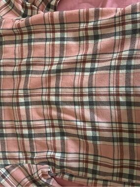 Pink Plaid Button-Up Shirt